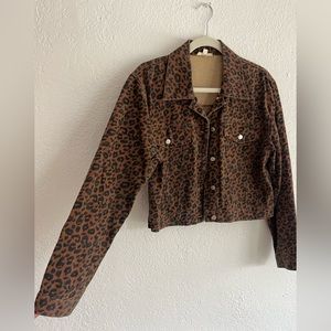 Cheetah Print Denim Jacket